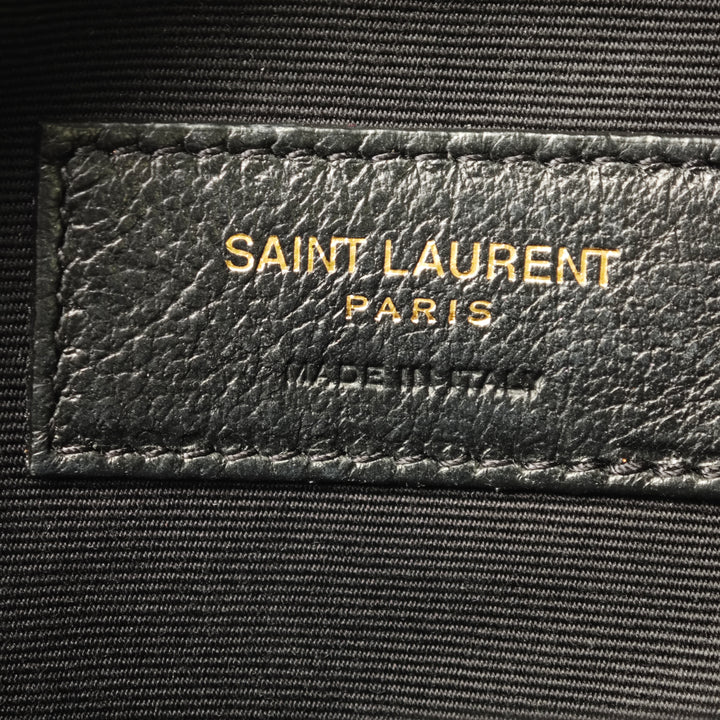 Saint Laurent Baby Chevron Cuir de veau Rond Vinyle Sac ceinture