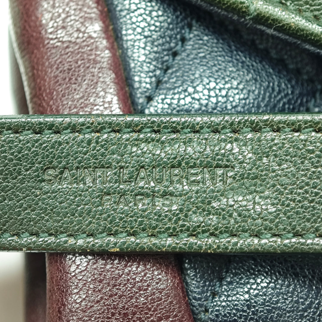 Saint Laurent Medium Triquilt Tricolor Sheepskin Monogram College Sac