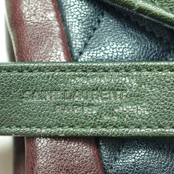 Saint Laurent Medium Triquilt Tricolor Sheepskin Monogram College Sac