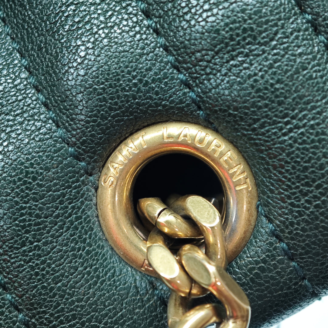 Saint Laurent Medium Triquilt Tricolor Sheepskin Monogram College Sac