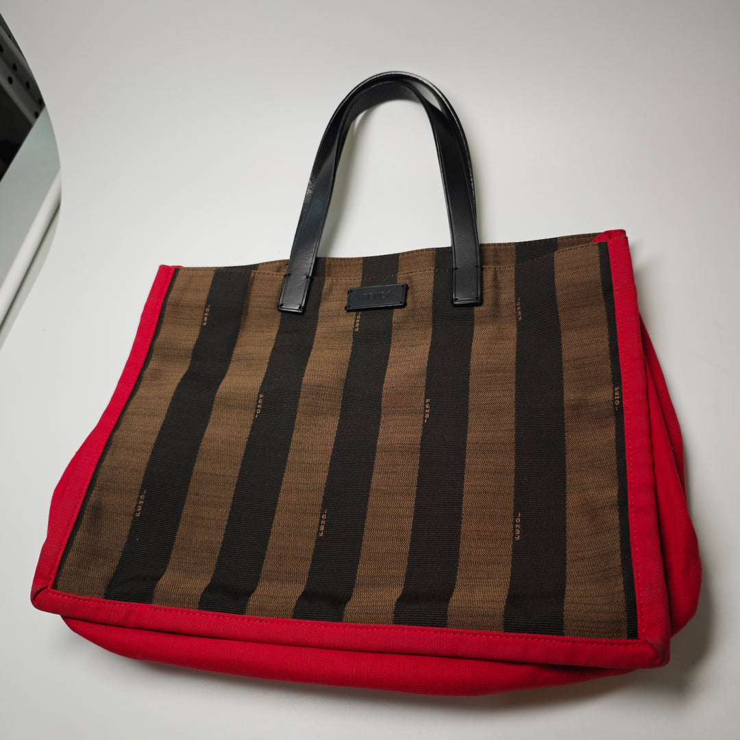 Fendi Pequin Toile Simply Shopping Cabas