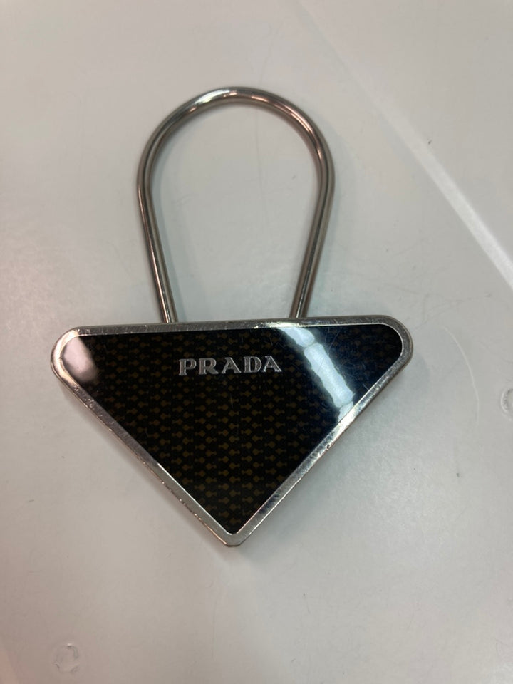 Prada Brass Émail Logo Key Chain