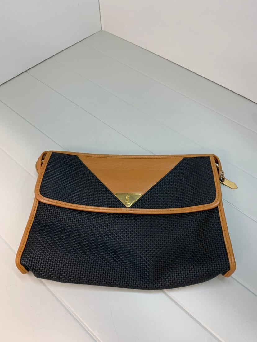 Saint Laurent Cuir à finitions Coated Toile Pochette