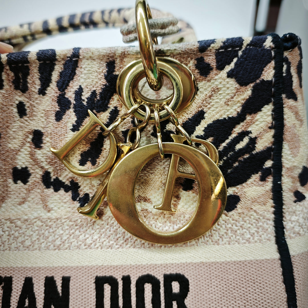 Dior Medium brodé Toile Tie Dye Lady D Lite