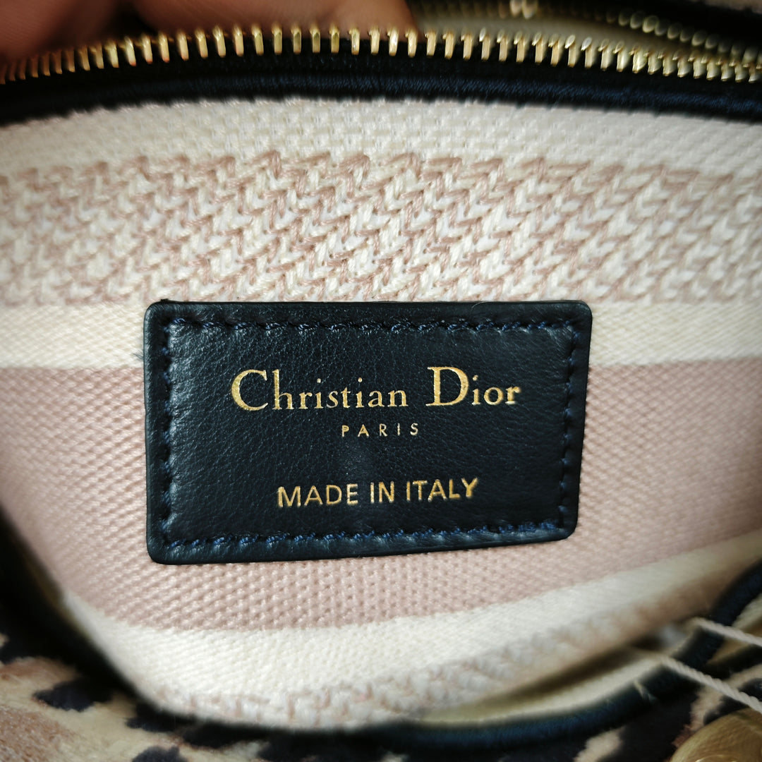 Dior Medium brodé Toile Tie Dye Lady D Lite