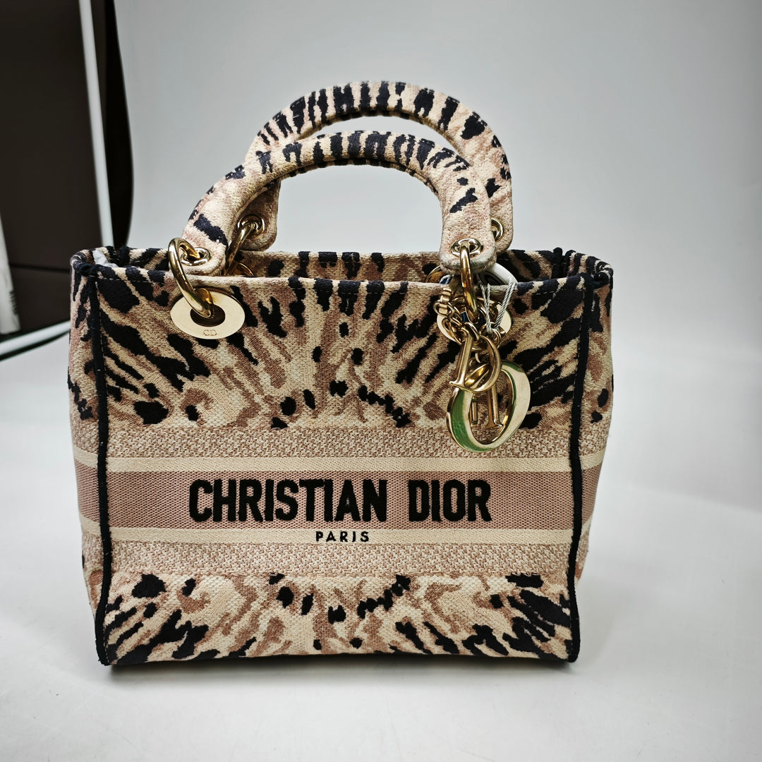 Dior Medium brodé Toile Tie Dye Lady D Lite