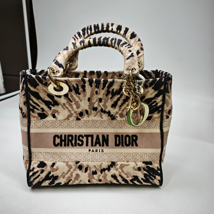 Dior Medium brodé Toile Tie Dye Lady D Lite