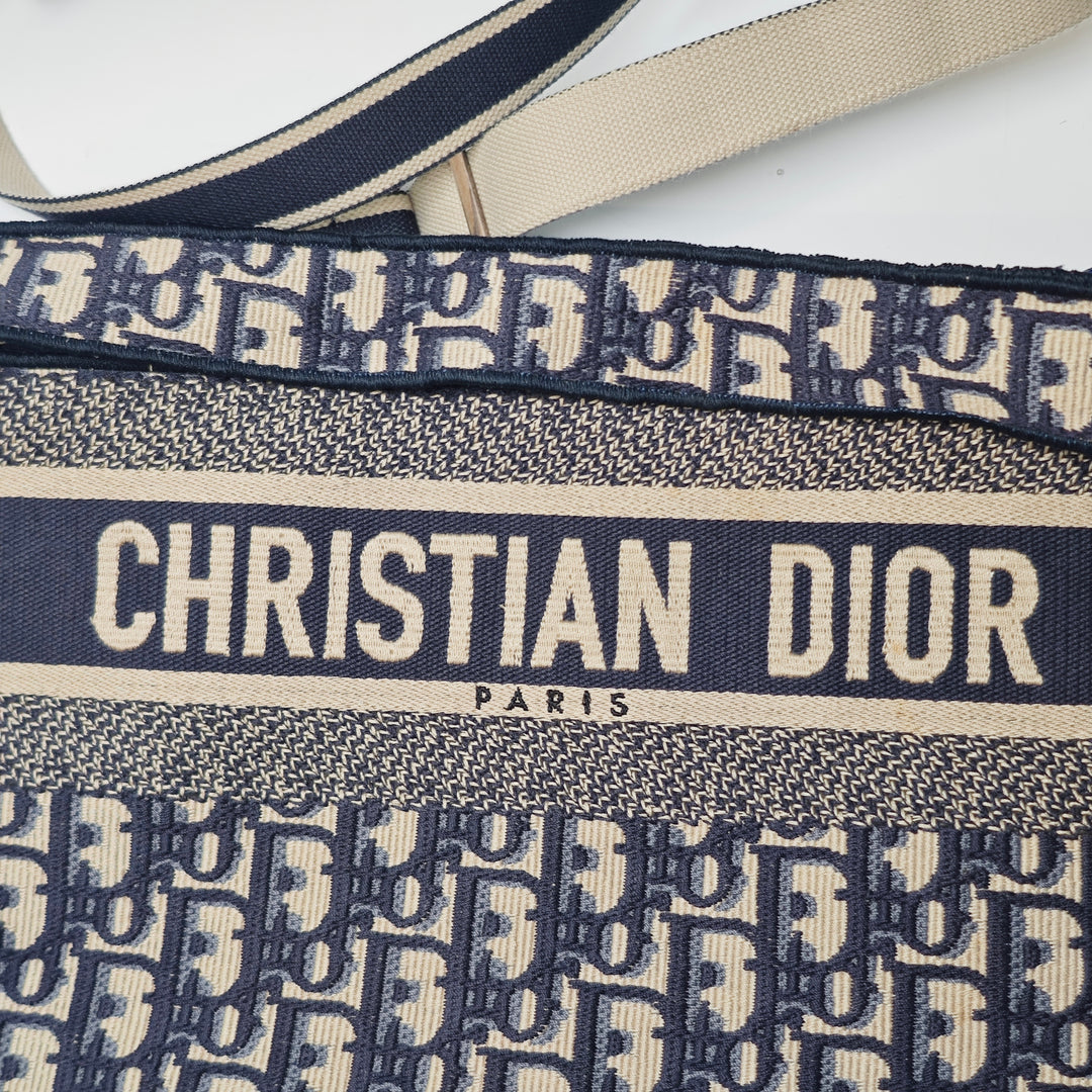Dior Oblique Toile Flat Sac porté croisé