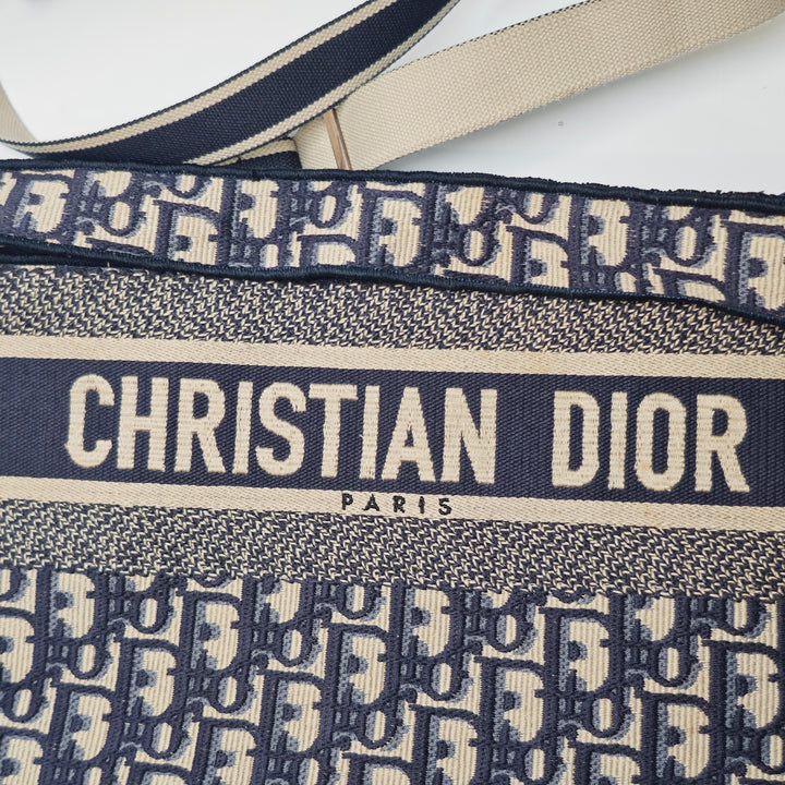 Dior Oblique Toile Flat Sac porté croisé