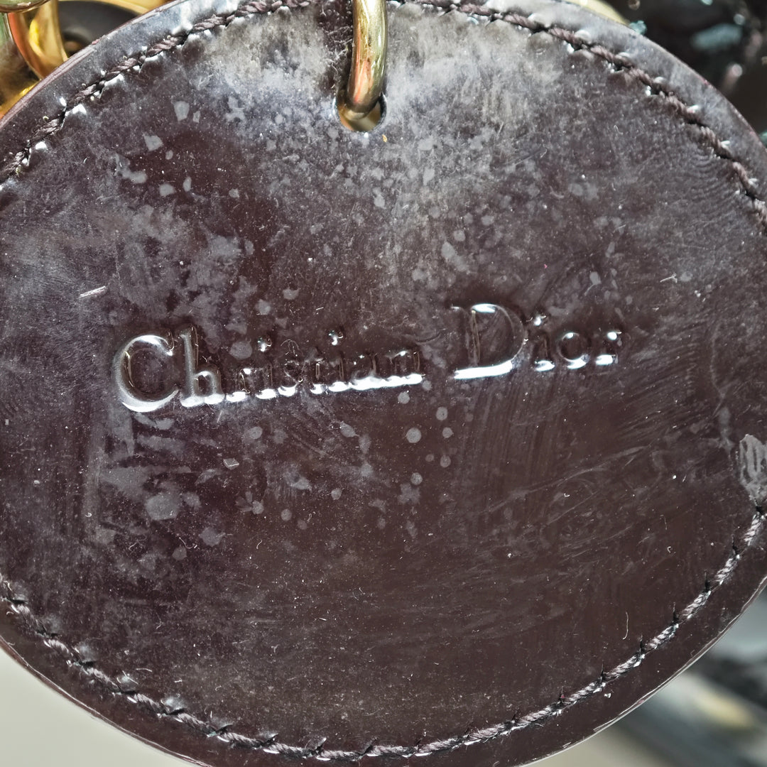 Dior Medium Cuir verni Cannage Lady Dior