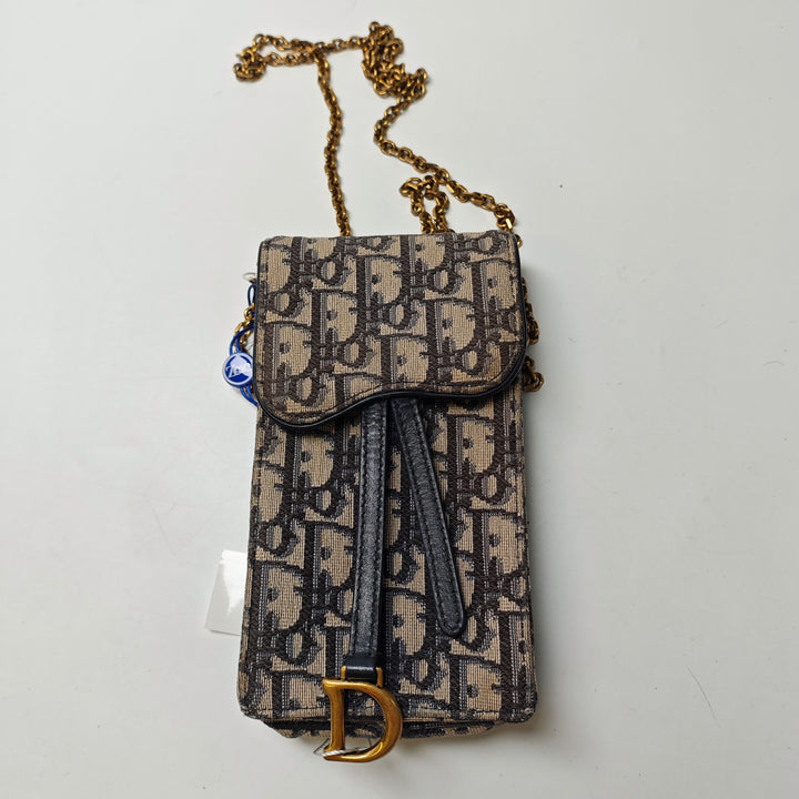 Dior Oblique Toile Saddle Phone Holder Sac porté croisé
