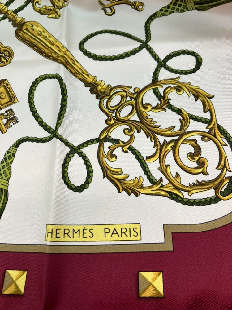 Hermès Les Cles Soie Foulard 90