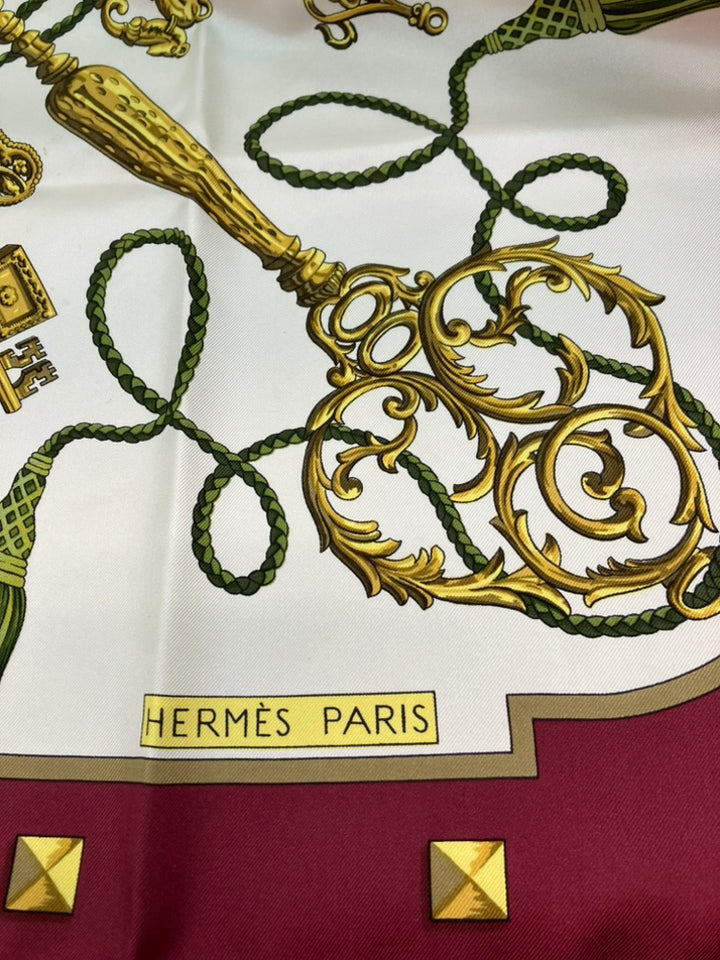 Hermès Les Cles Soie Foulard 90