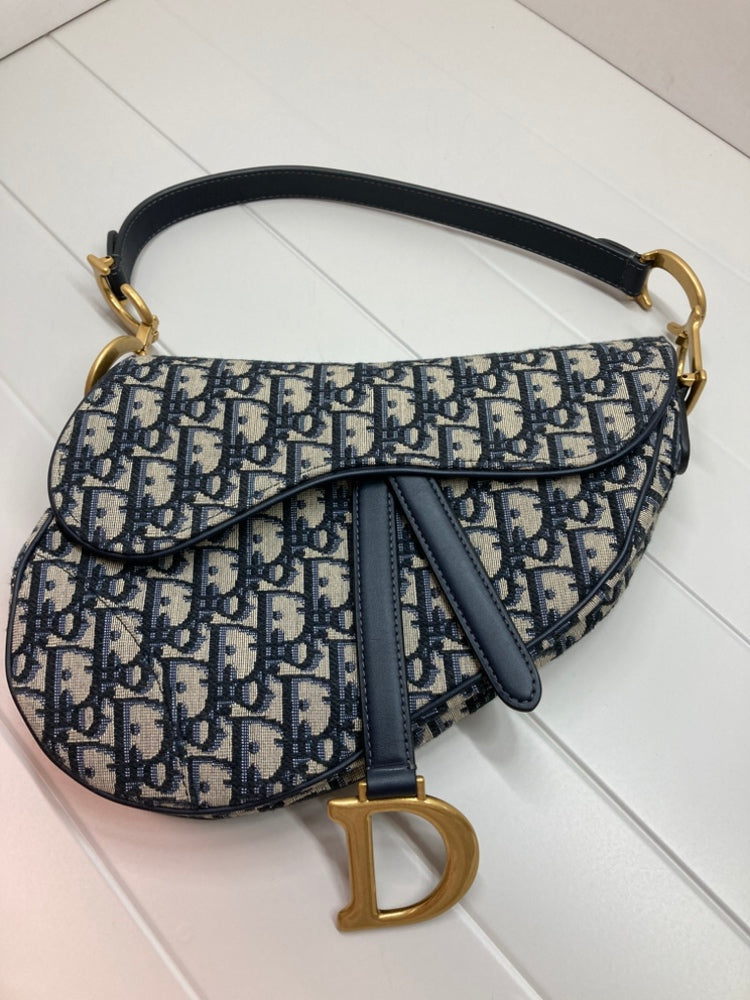 Dior Oblique Toile Saddle Sac