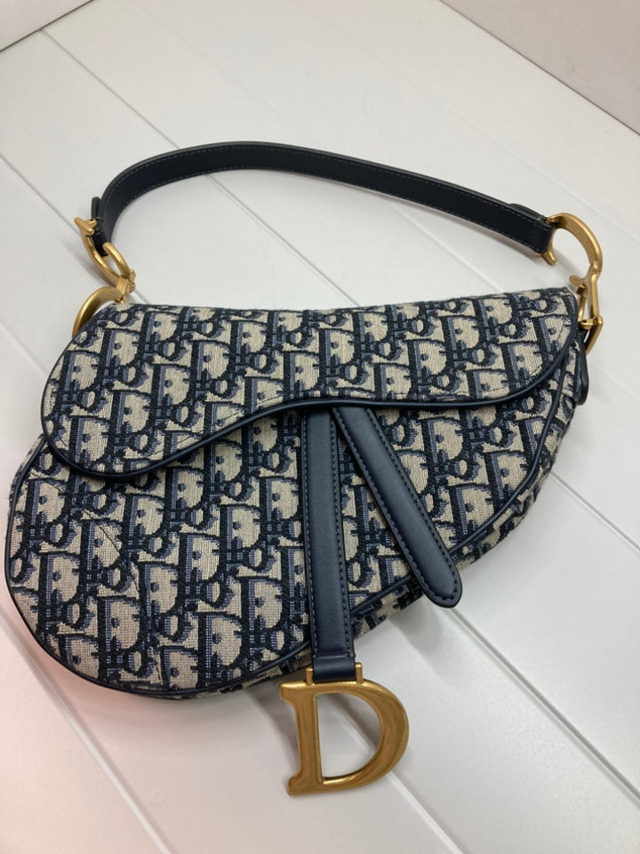 Dior Oblique Toile Saddle Sac