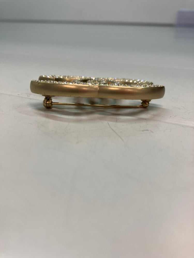 Chanel CC -plaqué Strass Broche