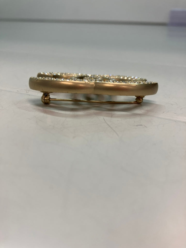 Chanel CC -plaqué Strass Broche