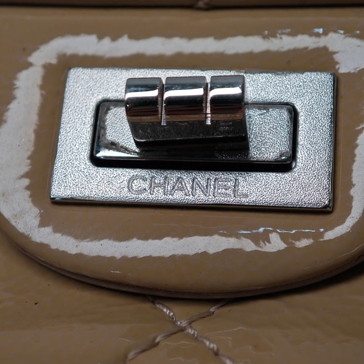 Chanel Matelassé froissé Cuir verni Reissue 2.55 Double rabat 226