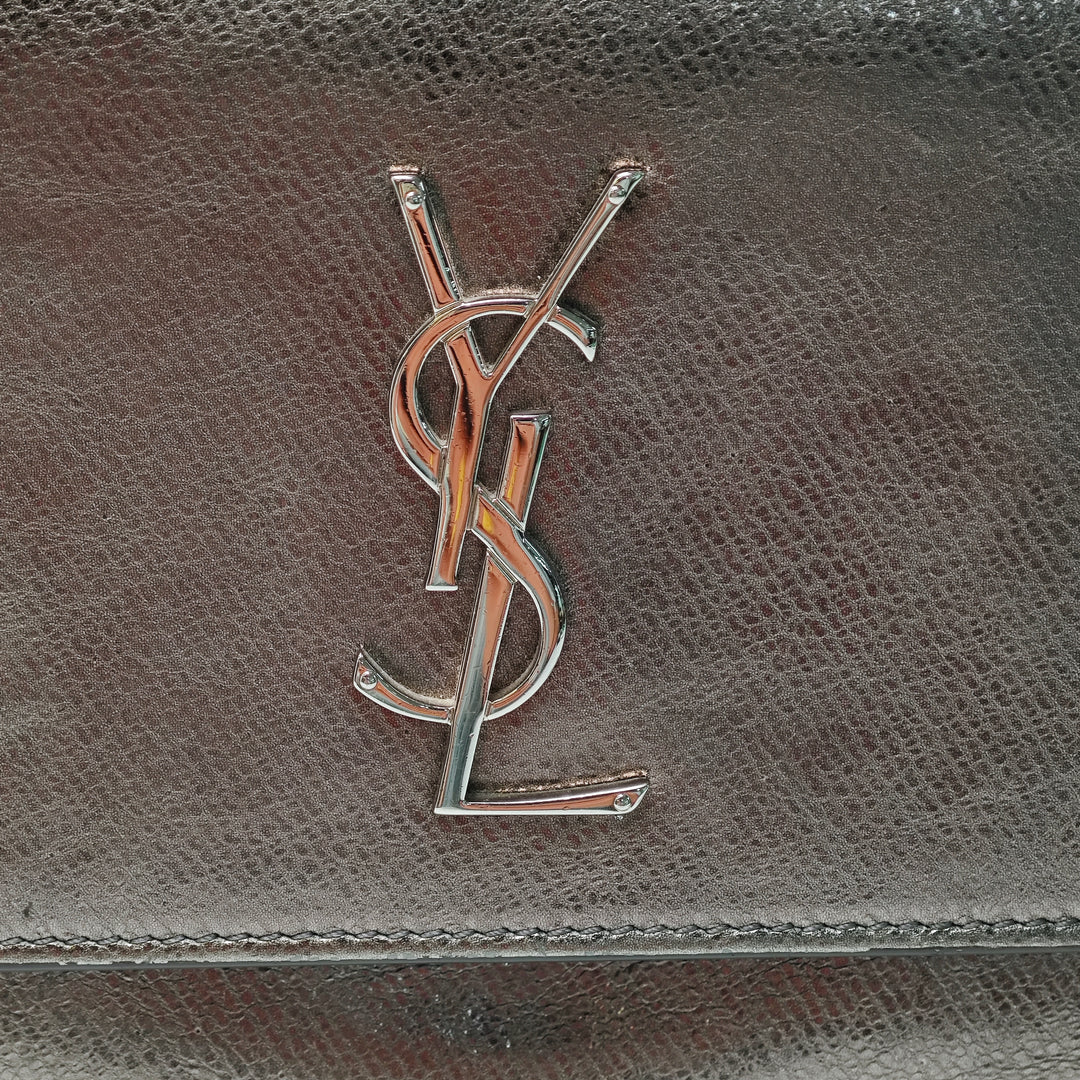 Saint Laurent Medium Metallic Cuir de veau Monogram Sunset Sac porté croisé