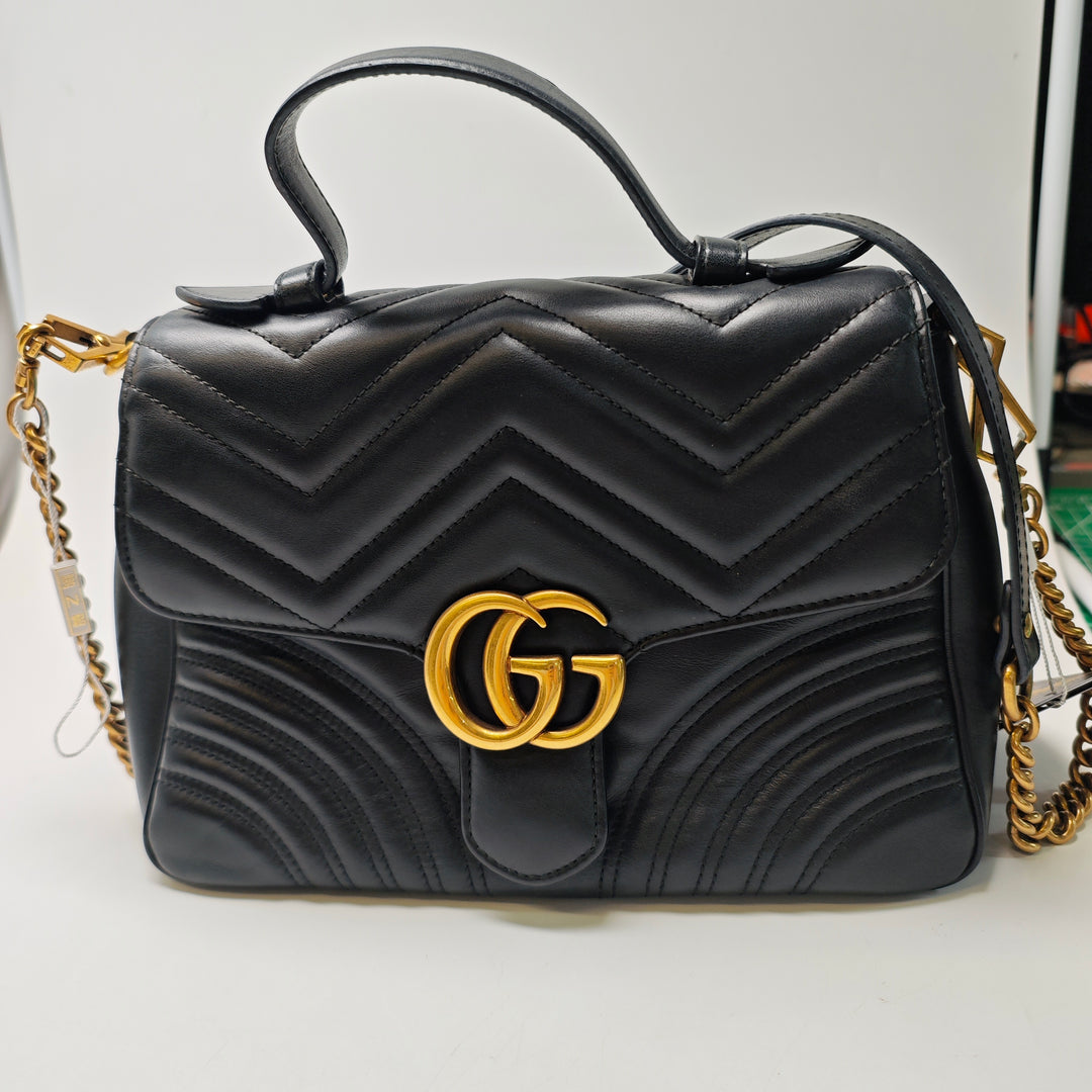 Gucci Small GG Marmont Matelasse Cuir sac à anse supérieure
