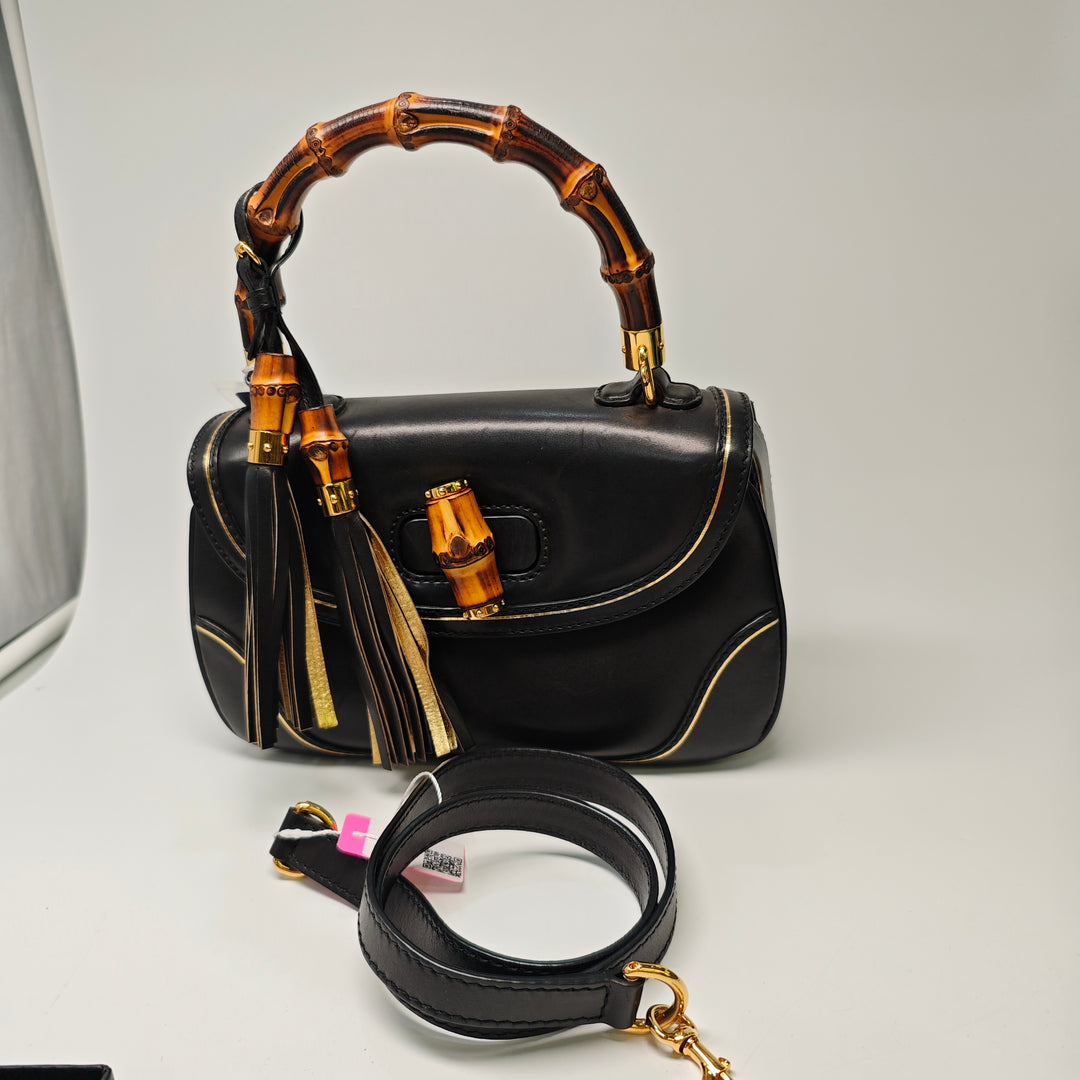 Gucci Medium Cuir de veau New Bamboo sac à anse supérieure
