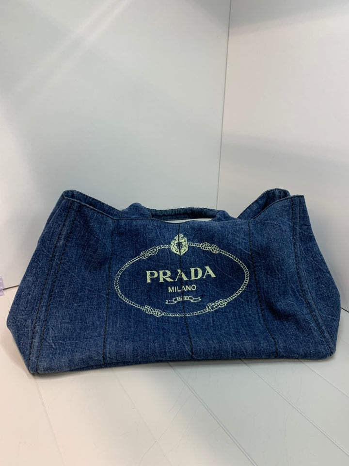 Prada Large Jean Canapa Logo Cabas