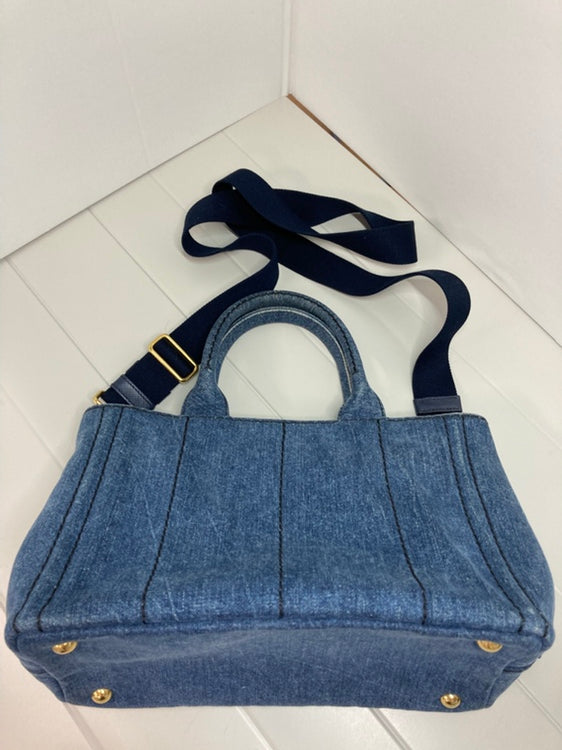 Prada Small Jean Canapa Logo Cabas