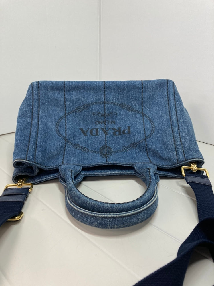 Prada Small Jean Canapa Logo Cabas