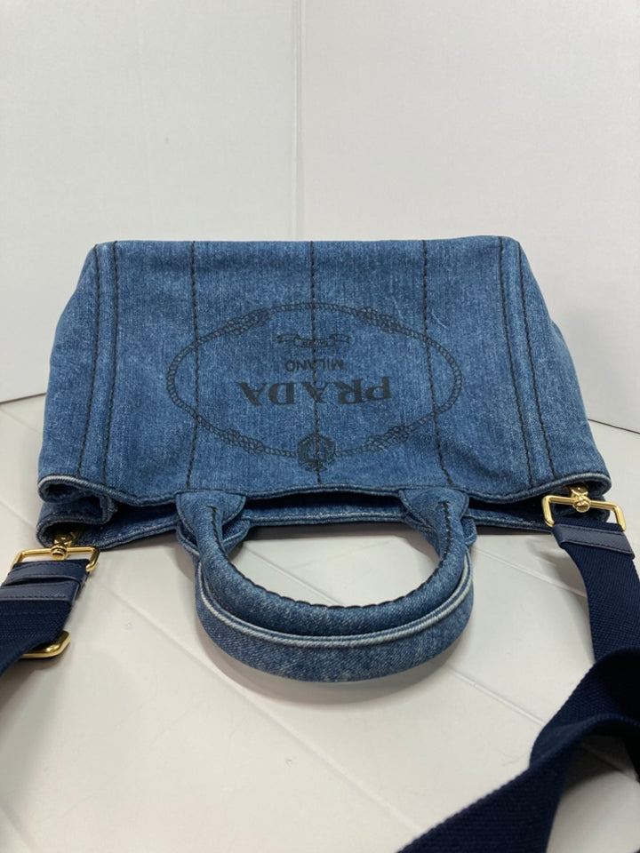 Prada Small Jean Canapa Logo Cabas