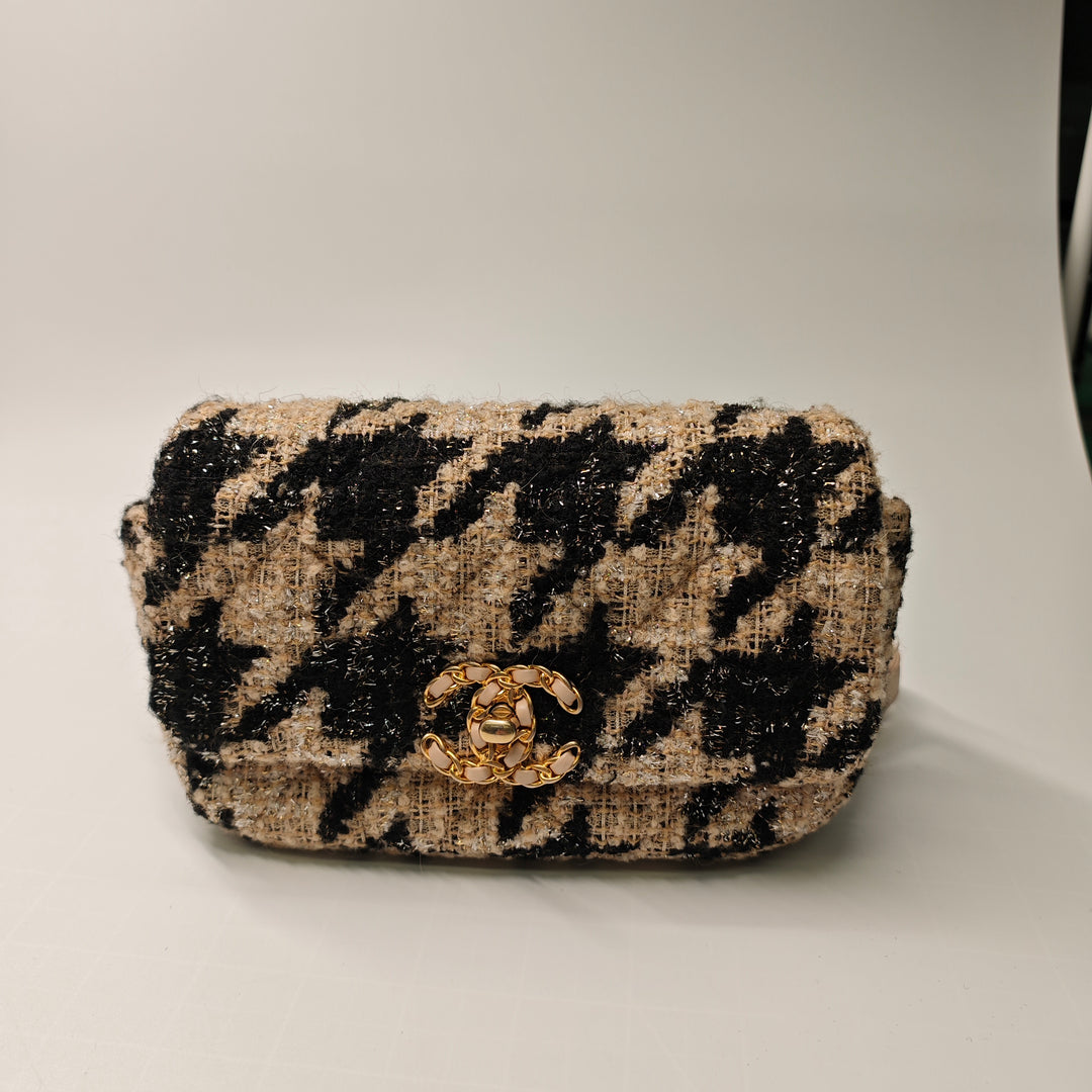 Chanel Houndstooth Tweed 19 Sac ceinture