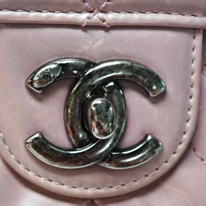 Chanel Mini Matelassé Metallic Cuir de veau Coco Pleats Chain à rabat