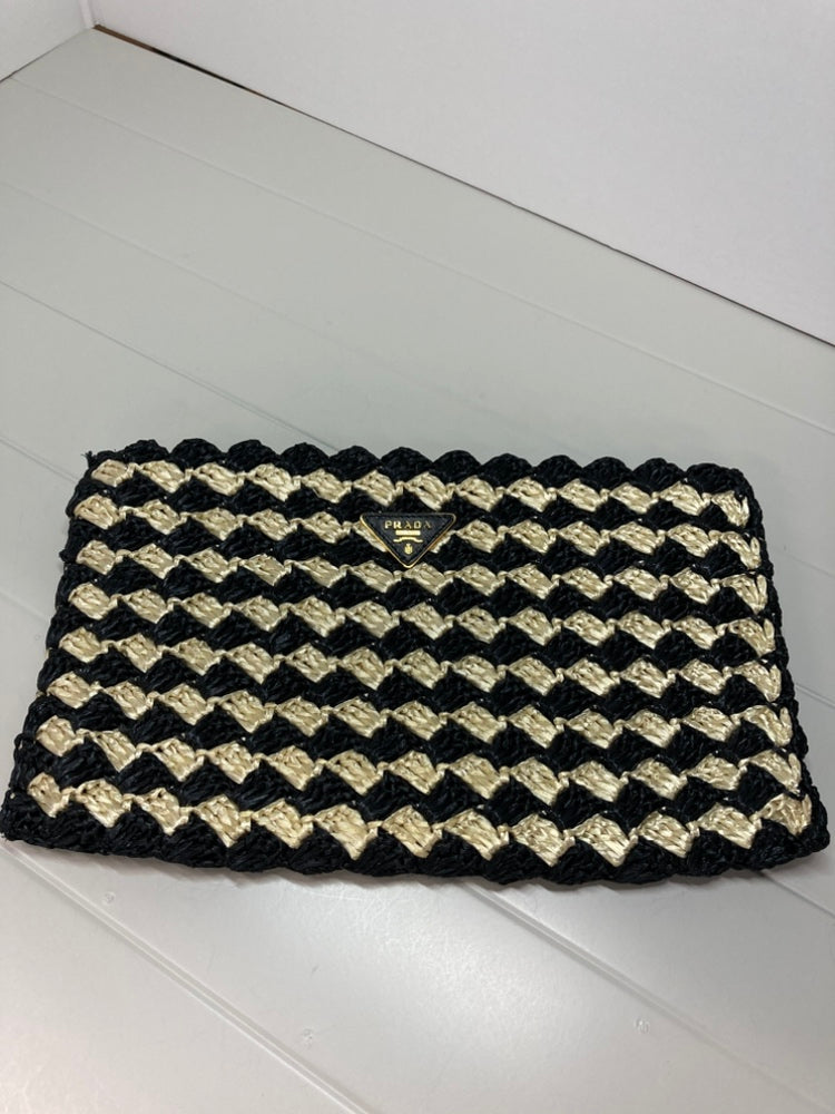 Prada Raffia Crochet Pochette