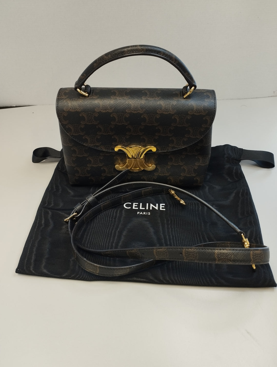 Celine Teen Triomphe Coated Toile Nino Sac