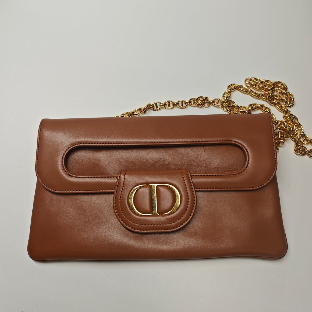 Dior Medium Cuir de veau DiorDouble Sac à chaîne