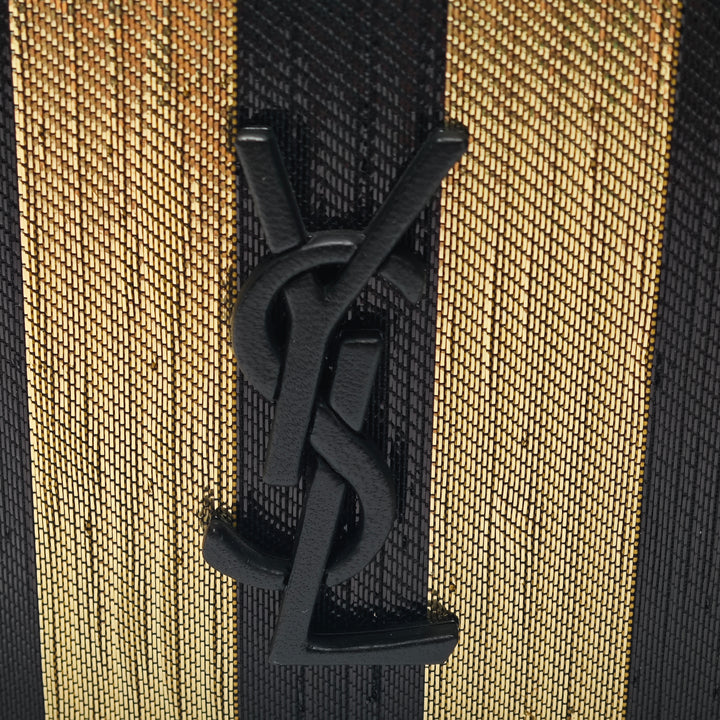 Saint Laurent Metallic Striped Fabric Monogram Kate Sac porté croisé