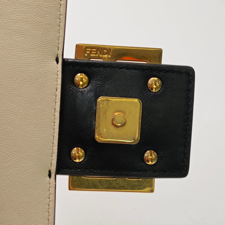 Fendi Bicolor Cuir Chain Midi Baguette