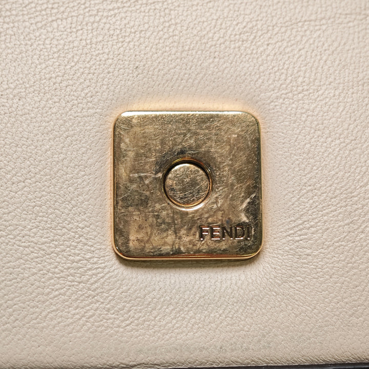 Fendi Bicolor Cuir Chain Midi Baguette