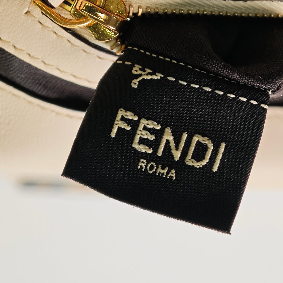 Fendi Bicolor Cuir Chain Midi Baguette