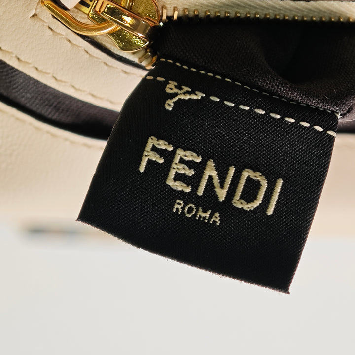 Fendi Bicolor Cuir Chain Midi Baguette