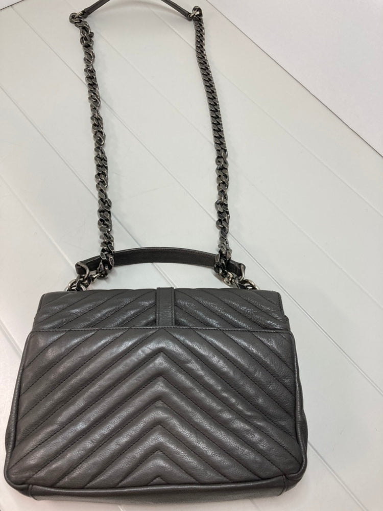 Saint Laurent Medium Chevron Sheepskin Monogram College Sac