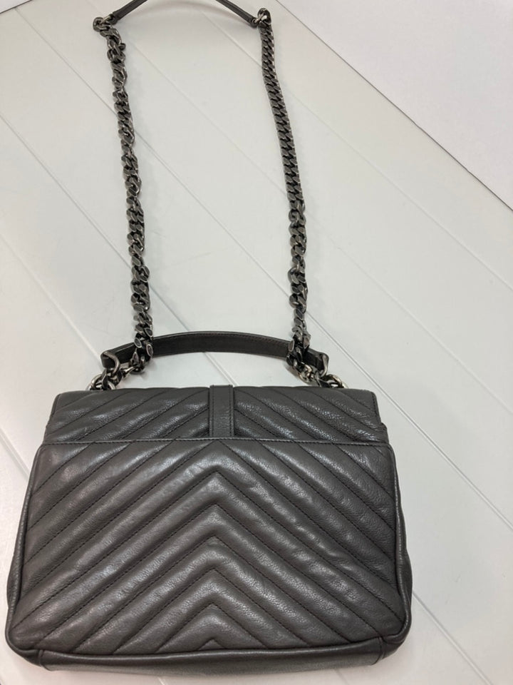 Saint Laurent Medium Chevron Sheepskin Monogram College Sac