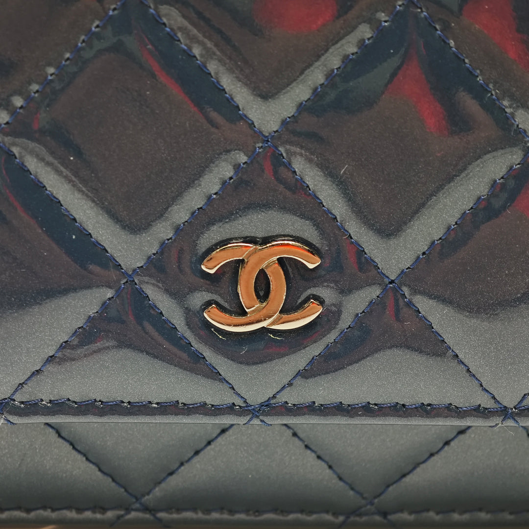 Chanel CC Matelassé Cuir verni Wallet on Chain