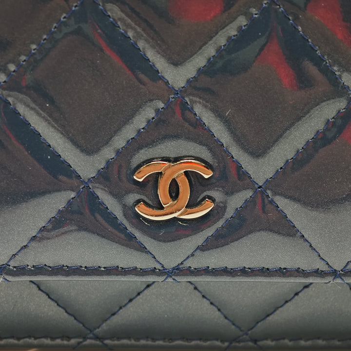 Chanel CC Matelassé Cuir verni Wallet on Chain