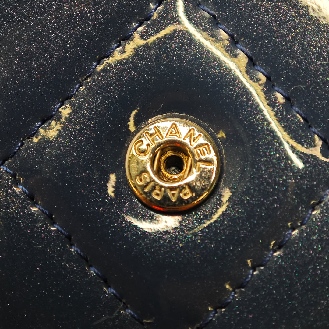 Chanel CC Matelassé Cuir verni Wallet on Chain