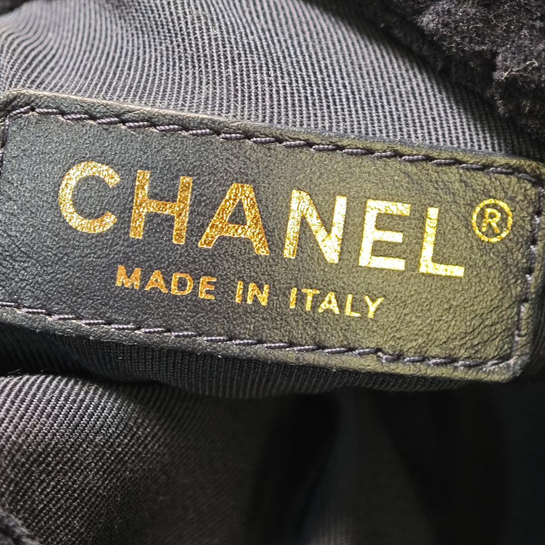 Chanel CC Cotton Tweed Drawstring Shopping Cabas