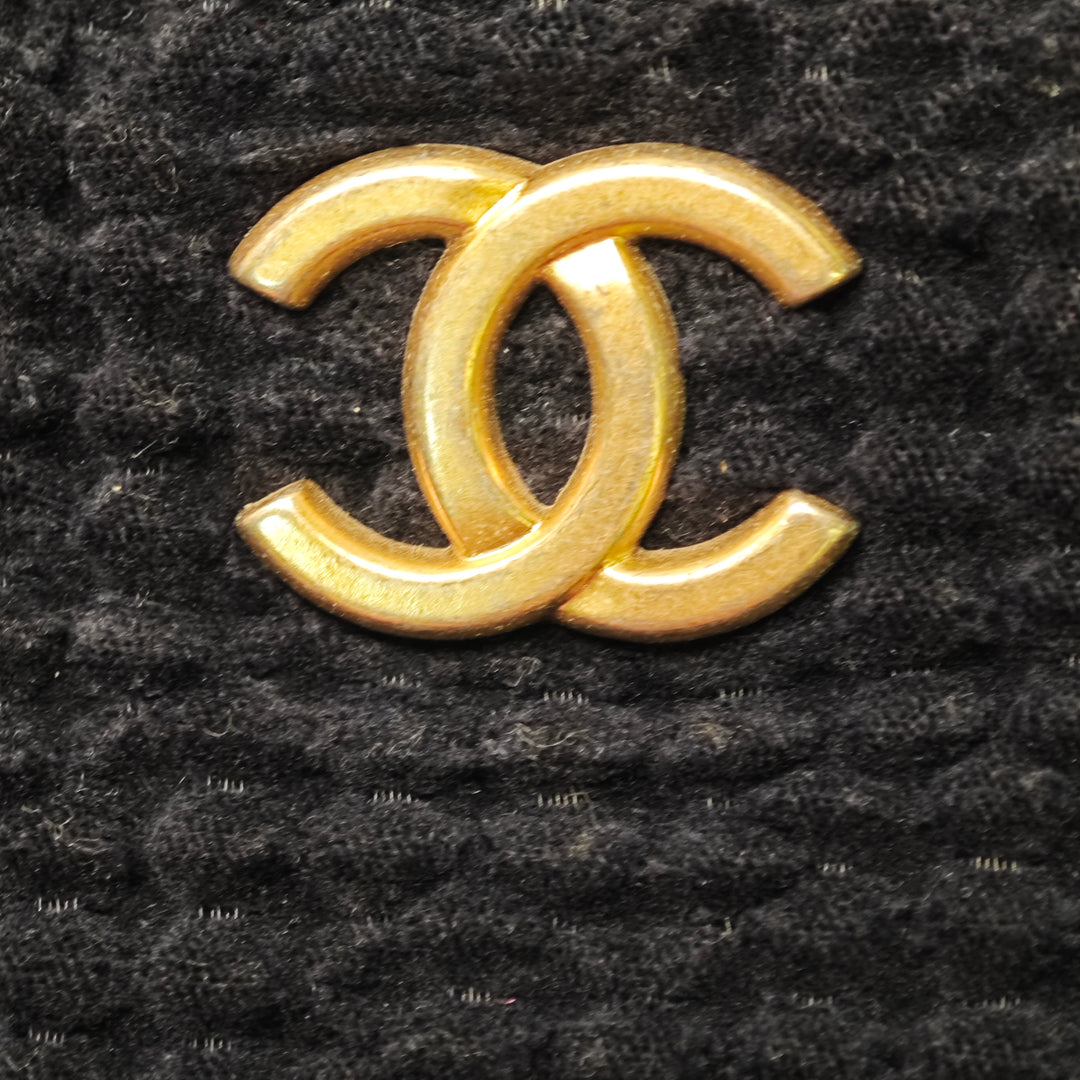 Chanel CC Cotton Tweed Drawstring Shopping Cabas