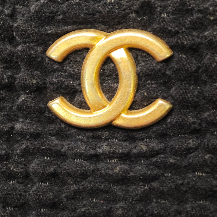 Chanel CC Cotton Tweed Drawstring Shopping Cabas
