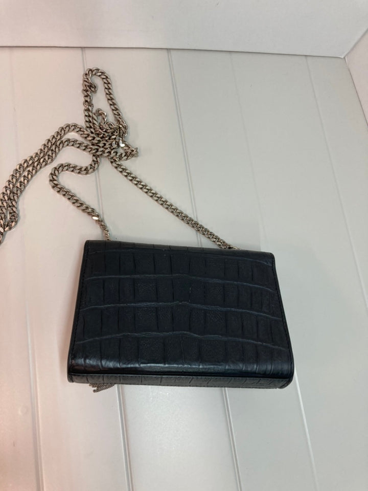 Saint Laurent Small Croc embossé Cuir Monogram Kate Pompon Sac porté croisé