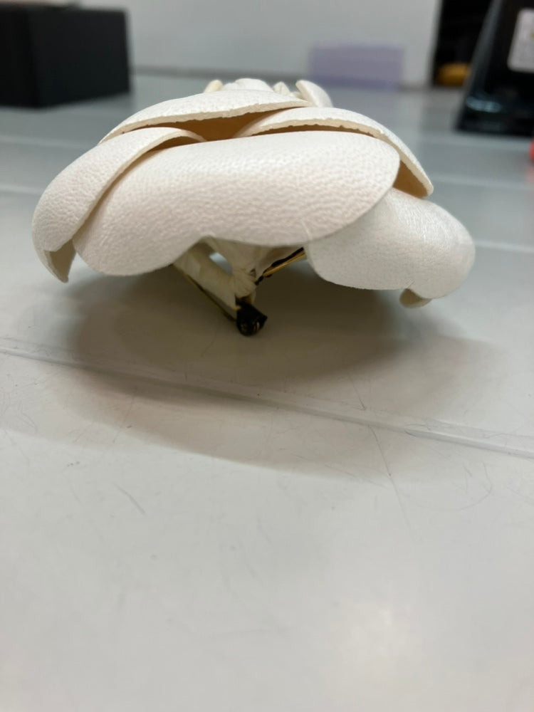 Chanel Cuir Camellia Broche