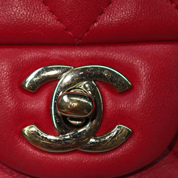 Chanel Mini Square Classic Cuir d’agneau Simple rabat